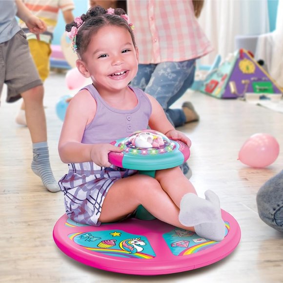 Light-Up Unicorn Twister | 360° Sit Twist and Spin, LED Lights & Music Toddler T - Picture 2 of 6